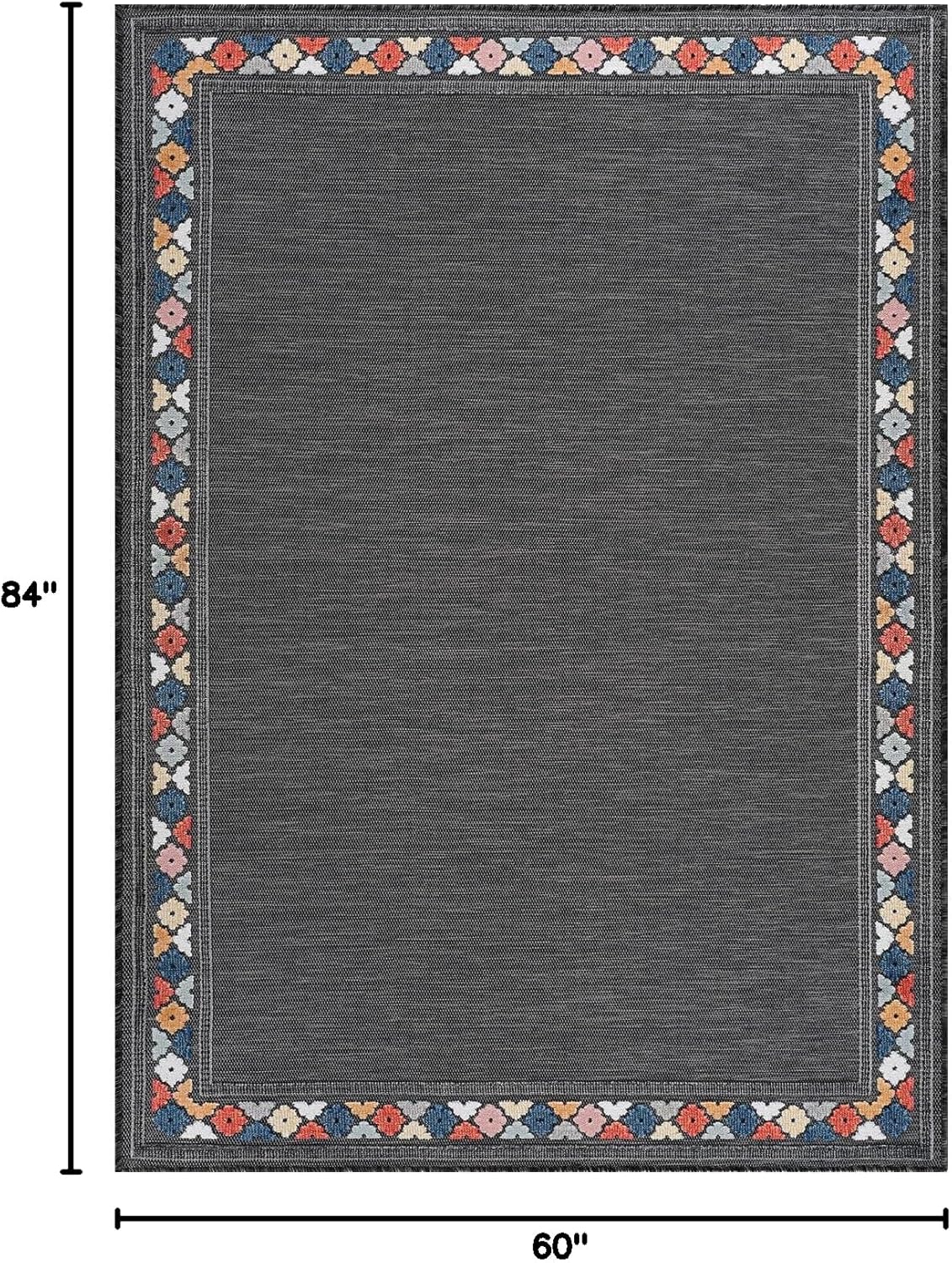 Beverly Rug Outdoor Rug 5x7 Modern Bordered Area Rugs for Indoor and Outdoor Patio Easy to Clean