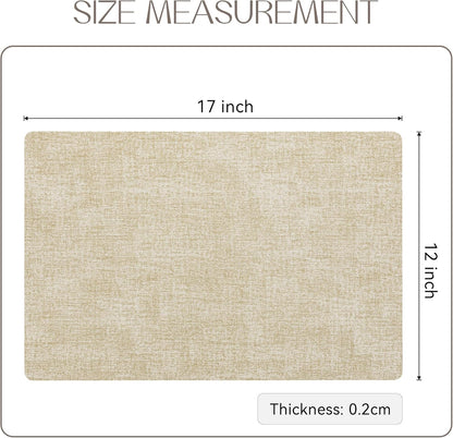 Romanstile Vinyl Placemats Set of 12-12 X 18 Inch - Heat Resistant Place Mats 100% Waterproof