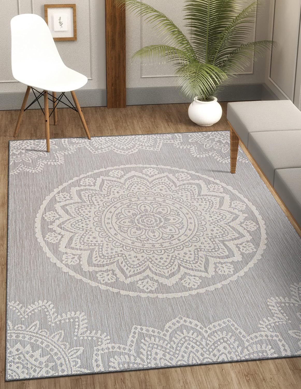 CAMILSON Outdoor Rug 5x7 Modern Area Rugs for Indoor and Outdoor Patios and Porches - Waterproof