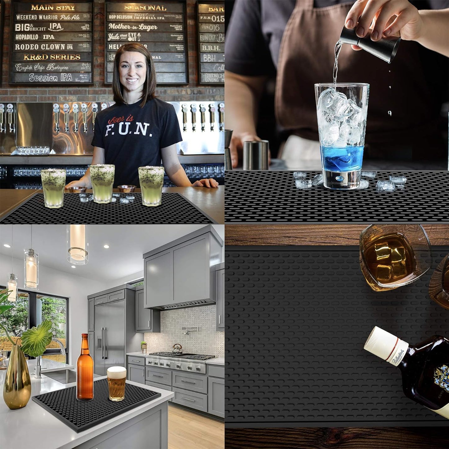 Silicone Drip Mat - 1/2 Inch Thick, Heat-Resistant and Food Safe - Counter Top, Coffee Bar or