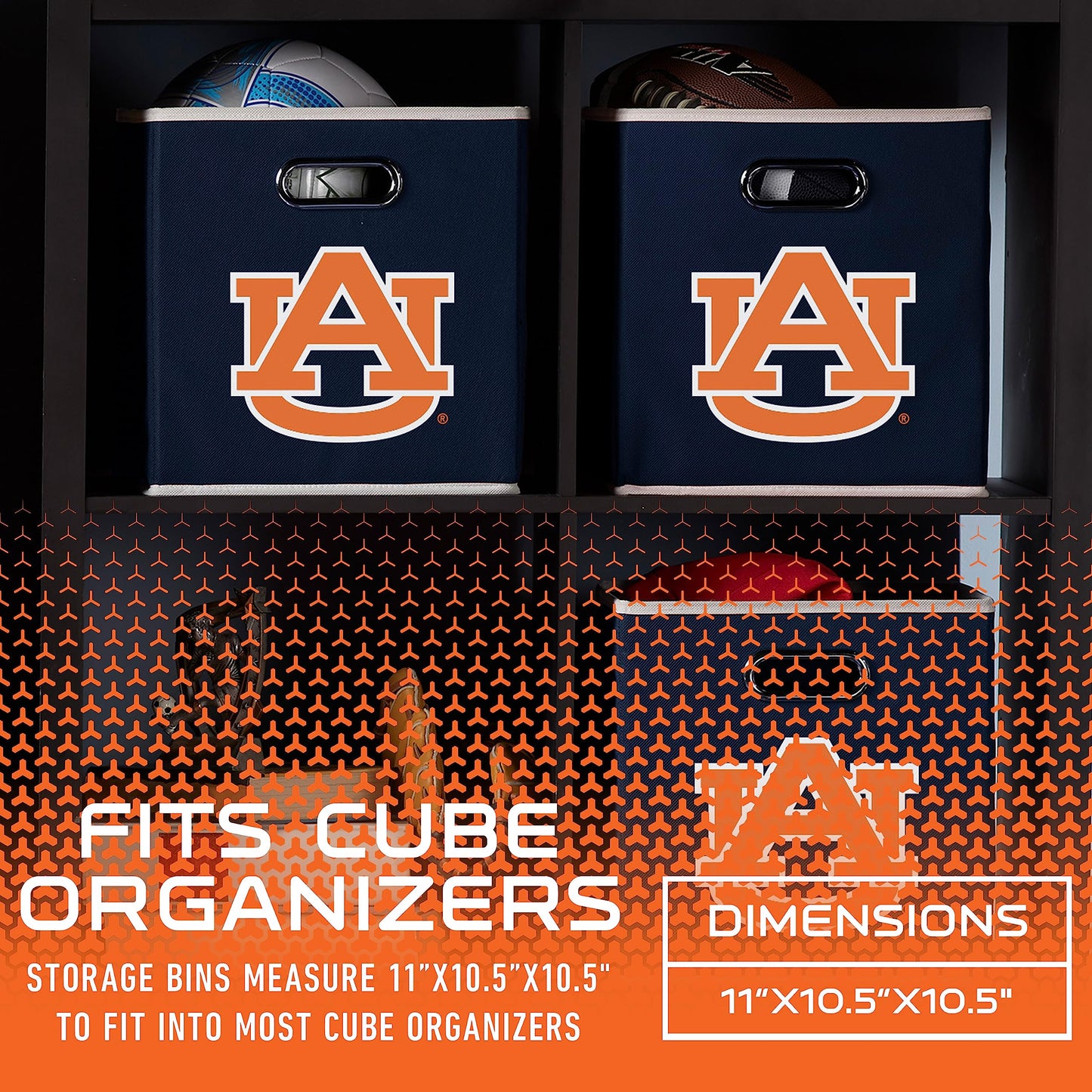 Franklin Sports NCAA Storage Bin - Cube Organizer - Auburn