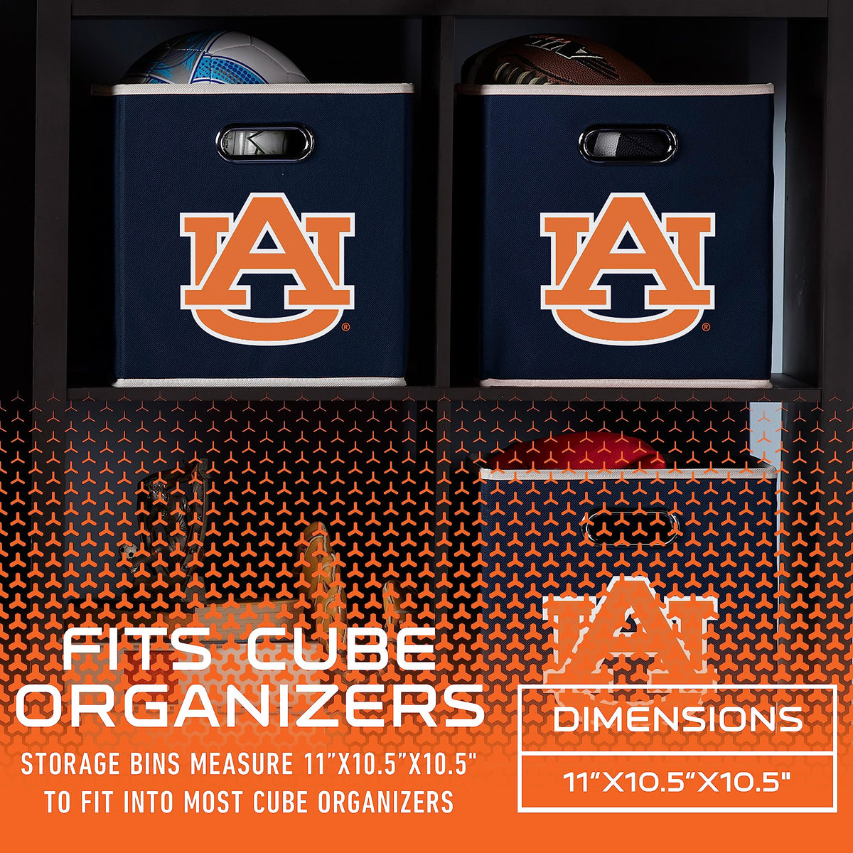 Franklin Sports NCAA Storage Bin - Cube Organizer - Auburn