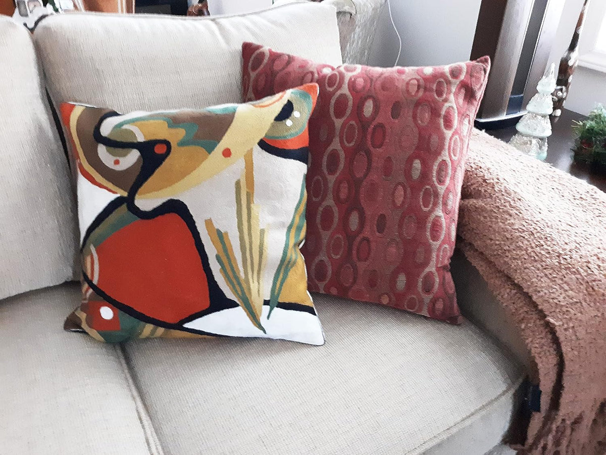 Kandinsky Modern Pillow Cover - Flow Orange Abstract Pillowcase Farmhouse Chair Cushion