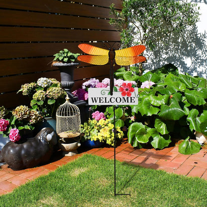 Veclotch Metal Butterfly Garden Stake,Rustic Butterfly Decorative Yard Stakes Metal Yard Art