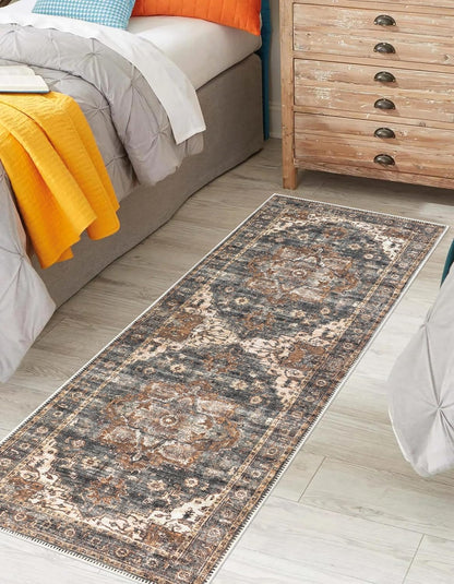 Keen Home Design 2x7 Rug - Machine Washable Runner Rug with Non-Slip Backing, Ideal for Hallway