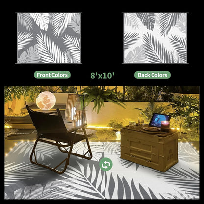 GENIMO Outdoor Rug 8' x 10' Waterproof for Patios Clearance, Reversible Outdoor Plastic Straw
