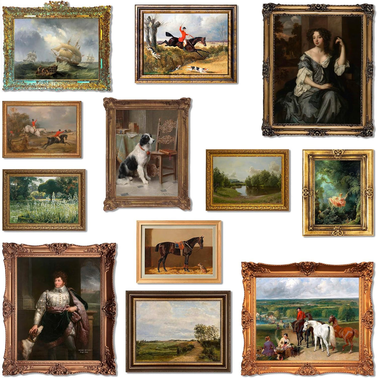 LANCHI95 12 PCS Vintage Victorian Wall Decor, Classic Maximalist Wall Decor, Coquette Vintage Art