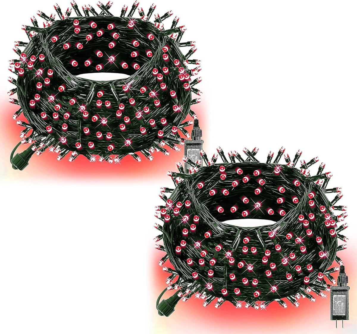 Dazzle Bright Christmas String Lights, 132FT 400 LED Connectable Green Wire 8 Modes String Lights