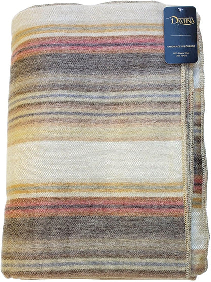 Alpaca Wool Throw Blanket | Super Soft, Lightweight, Breathable and Hypoallergenic | Non-Itchy or