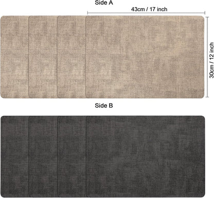 Myir JUN Placemats Dual Sided, Faux Leather Place Mats Set of 4 Indoor Placemat for Dining Table