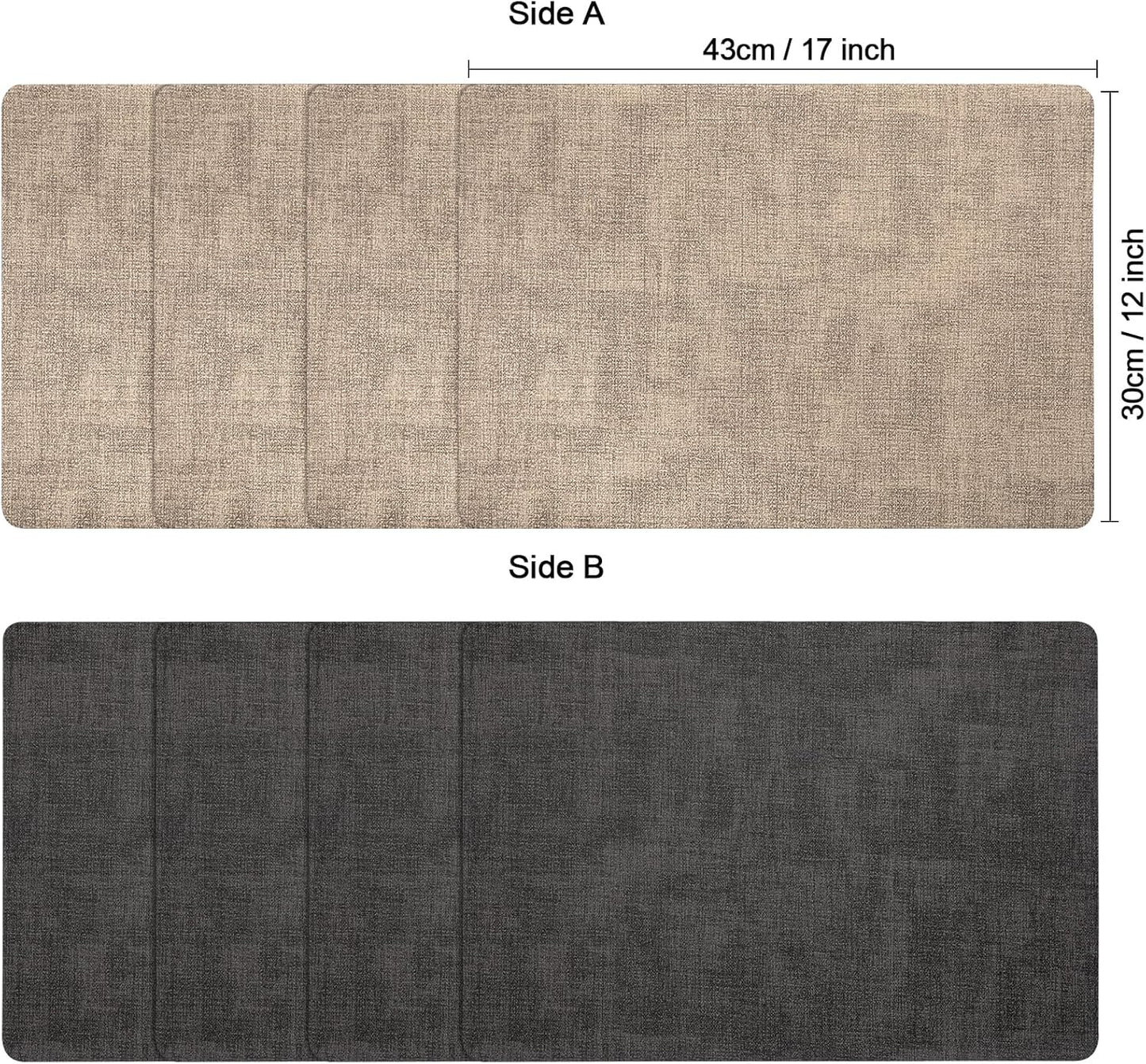 Myir JUN Placemats Dual Sided, Faux Leather Place Mats Set of 6 Indoor Placemat for Dining Table