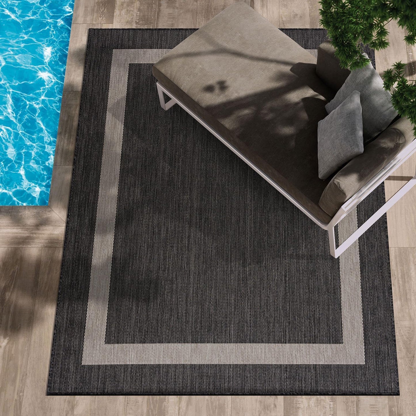 CAMILSON Outdoor Rug 8x10,Modern Outside Rugs for Patios Porches Waterproof Durable Washable