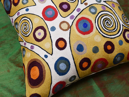 Decorative Pillow Cover Tree of Life Yellow Gold Pillows Botanical Yellows Throw Pillowcase for