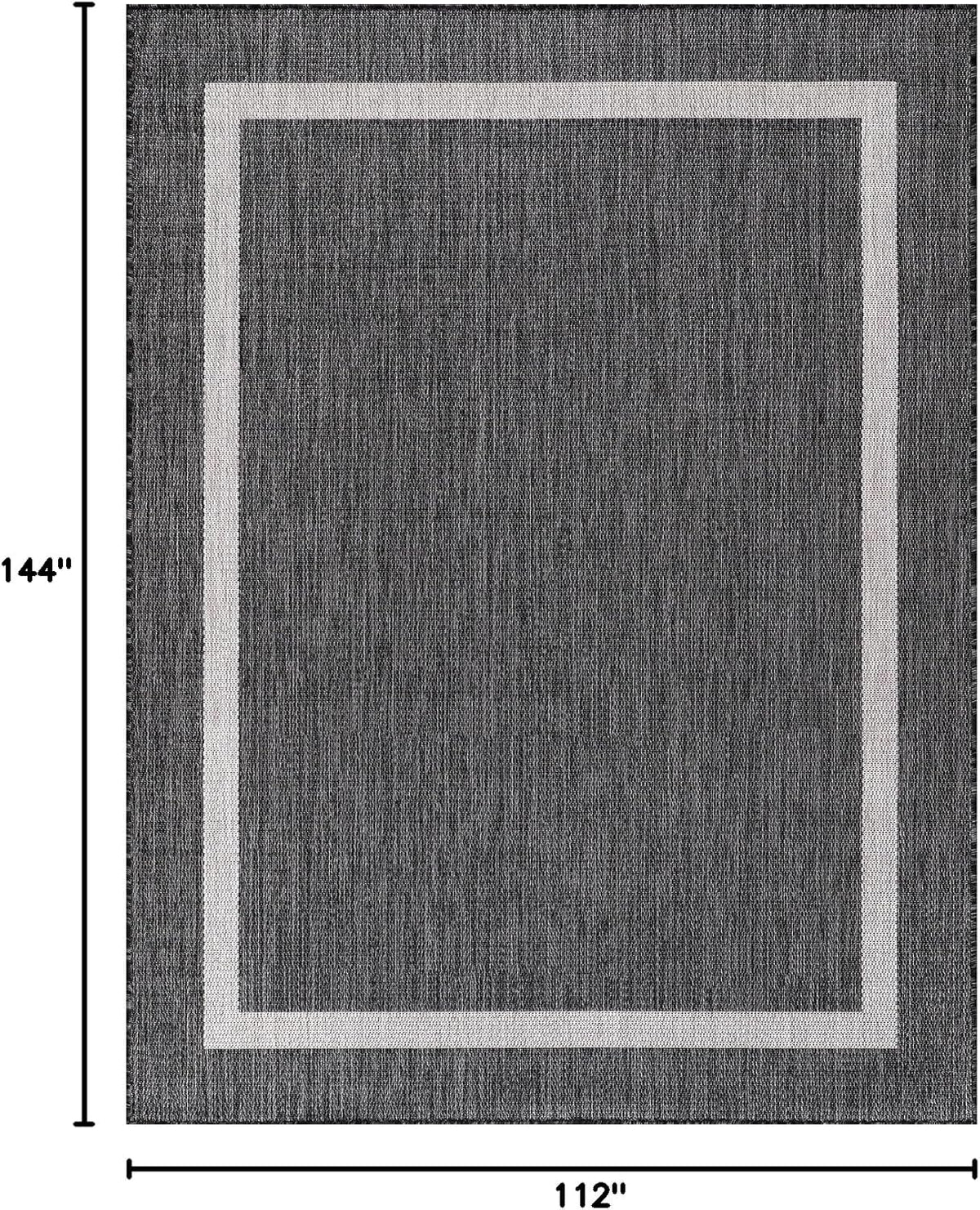 Bordered Outdoor Rug 9x12 Washable Outside Carpet for Indoor Patio Porch Waterproof Easy Cleaning