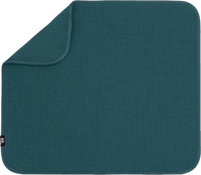 S&T INC. Dish Drying Mat, 16” x 18”, Absorbent Microfiber Kitchen Counter Mat, Dish Drying Pad for