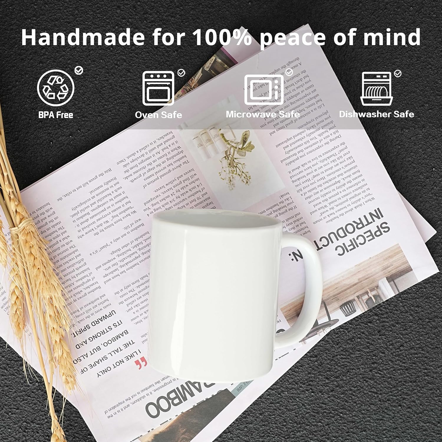 12-Pack 11oz Sublimation Blanks Mugs, White Ceramic Coffee Cups in white gift box, Bulk Set with