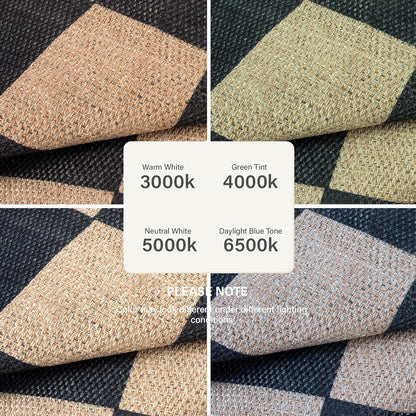 Lahome Checkered 4 ft Easy Jute Round Rug, Washable Small Rugs for Entryway Patio, Farmhouse Non