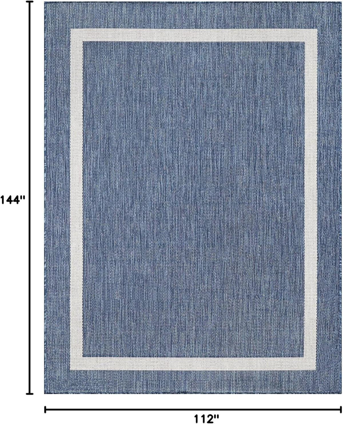 Bordered Outdoor Rug 9x12 Washable Outside Carpet for Indoor Patio Porch Waterproof Easy Cleaning