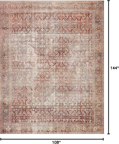 Loloi Layla Collection LAY-11 Cinnamon/Sage 9'-0" x 12'-0" .13" Thick Area Rug, Soft, Durable