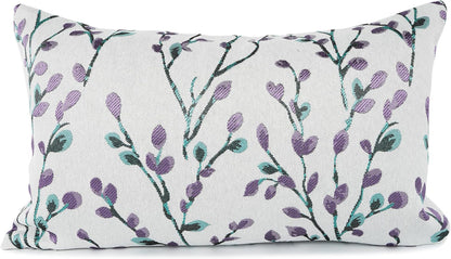 YOUR SMILE Classical Embroidery Jacquard Purple Square Decorative Throw Pillow Case Cushion