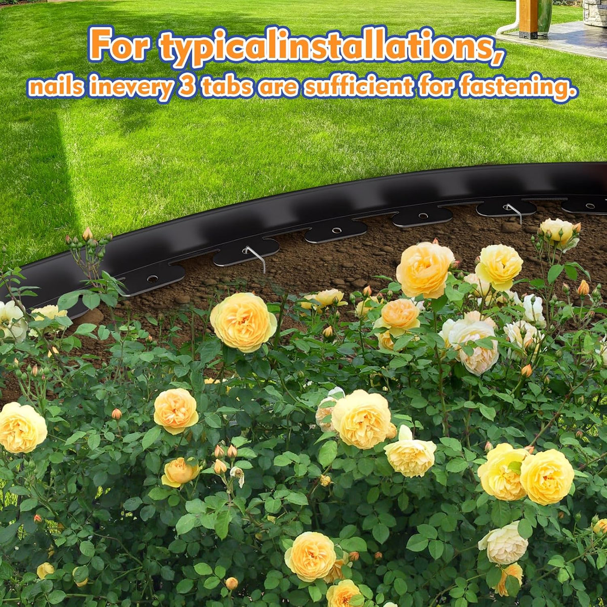 1.5 Inch x 100 FT (Multiple Sizes Available) Landscape Edging, Garden Edging Borders with 100pcs