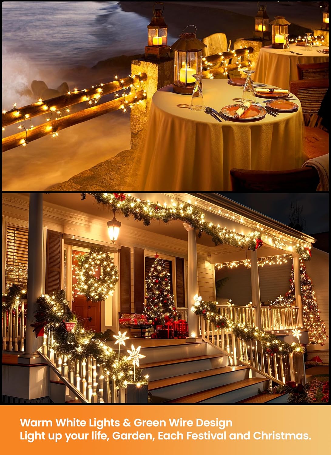 Brightown LED Christmas Mini Lights, 39Feet 100 LED Clear Bulbs String Lights with 8 Light Modes
