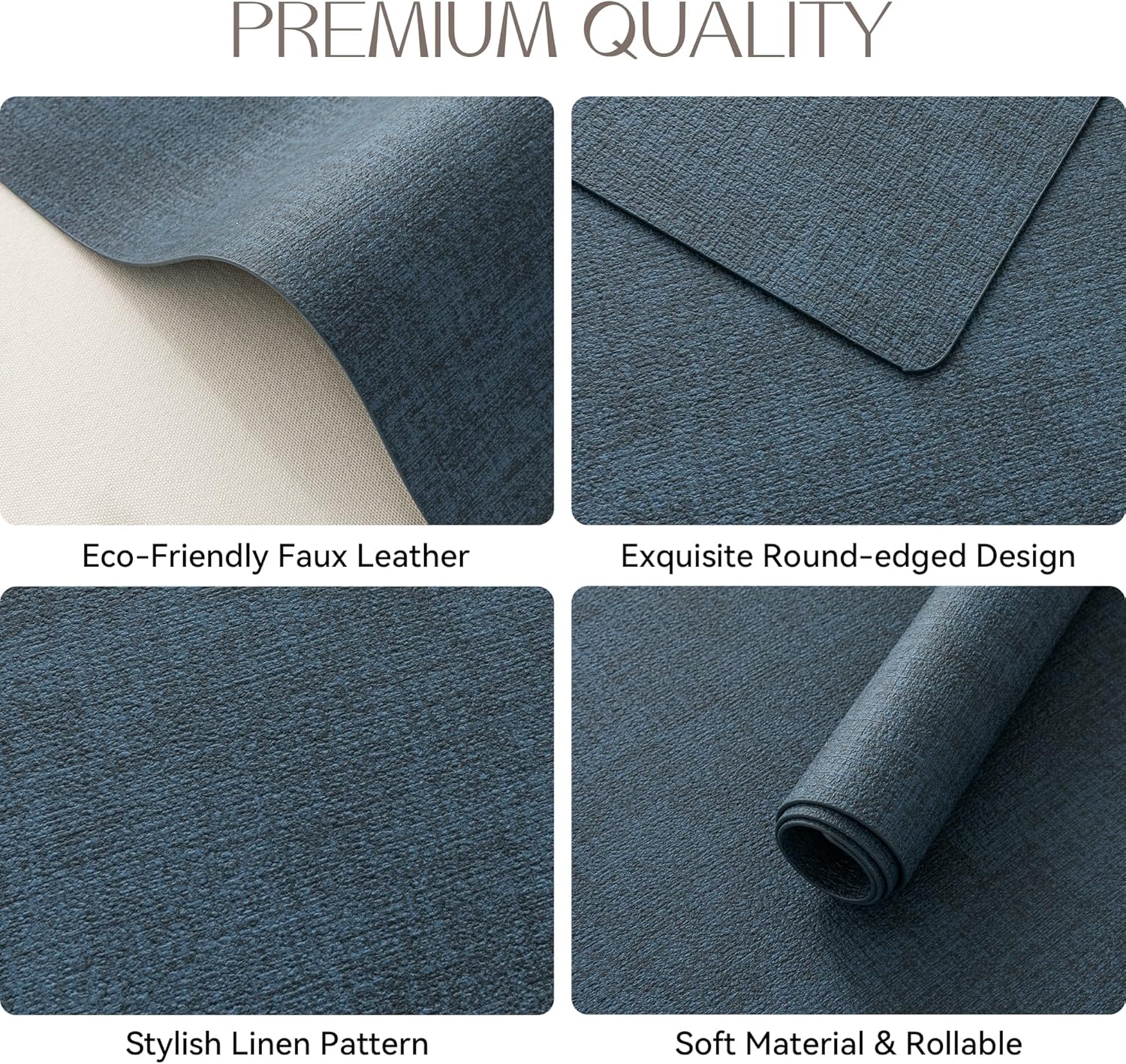 Romanstile Vinyl Placemats Set of 4-12 X 18 Inch - Heat Resistant Place Mats 100% Waterproof