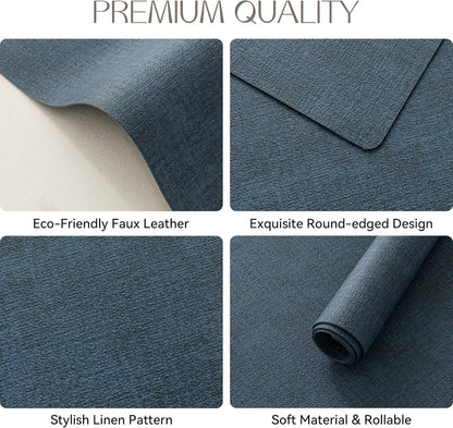 Romanstile Vinyl Placemats Set of 4-12 X 18 Inch - Heat Resistant Place Mats 100% Waterproof