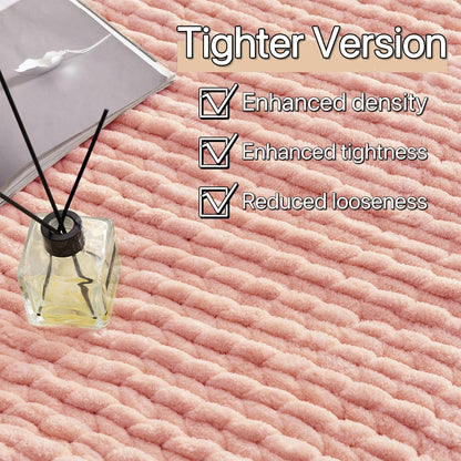 Maetoow Tighter Version Chenille Chunky Knit Blanket Throw 40×50 Inch, Handmade Warm & Cozy Blanket