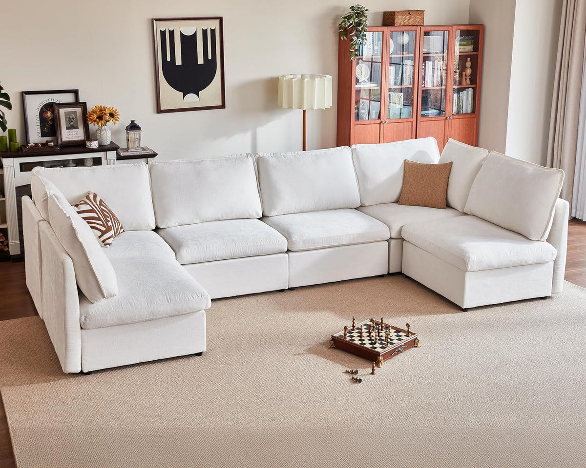 Oversized Modular Sofa Comfy Cloud Couch with Storage, Extra Deep Plush Sectional Sofa Set for
