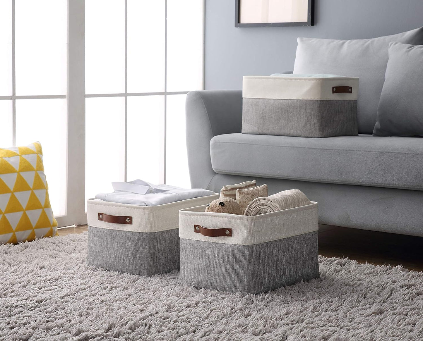 DECOMOMO Storage Baskets for Shelves - Fabric Closet Organizers and Storage Bins, Perfect Baskets