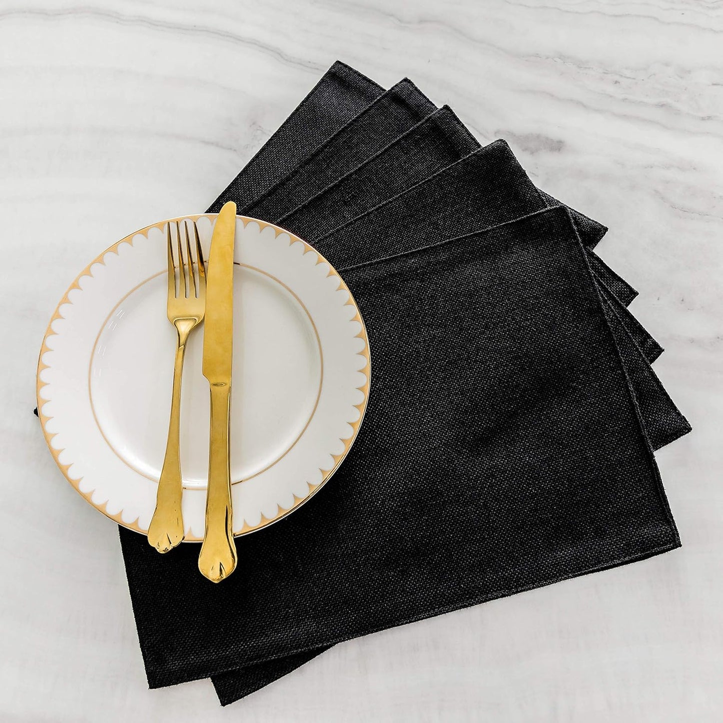 Home Brilliant Black Placemats Set of 4 Heat Resistant Halloween Table Mats Cloth Dining Table