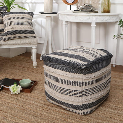 REDEARTH · Tufted Pouf Ottoman with Filler Textured Storage Cube Bean Bag Pouffe Footrest for