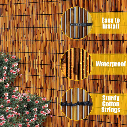 2 Pack Natural Reed Fence,4FT X 16.4FT Bamboo Fencing Privacy Reed Screening for Outdoor, Gallery