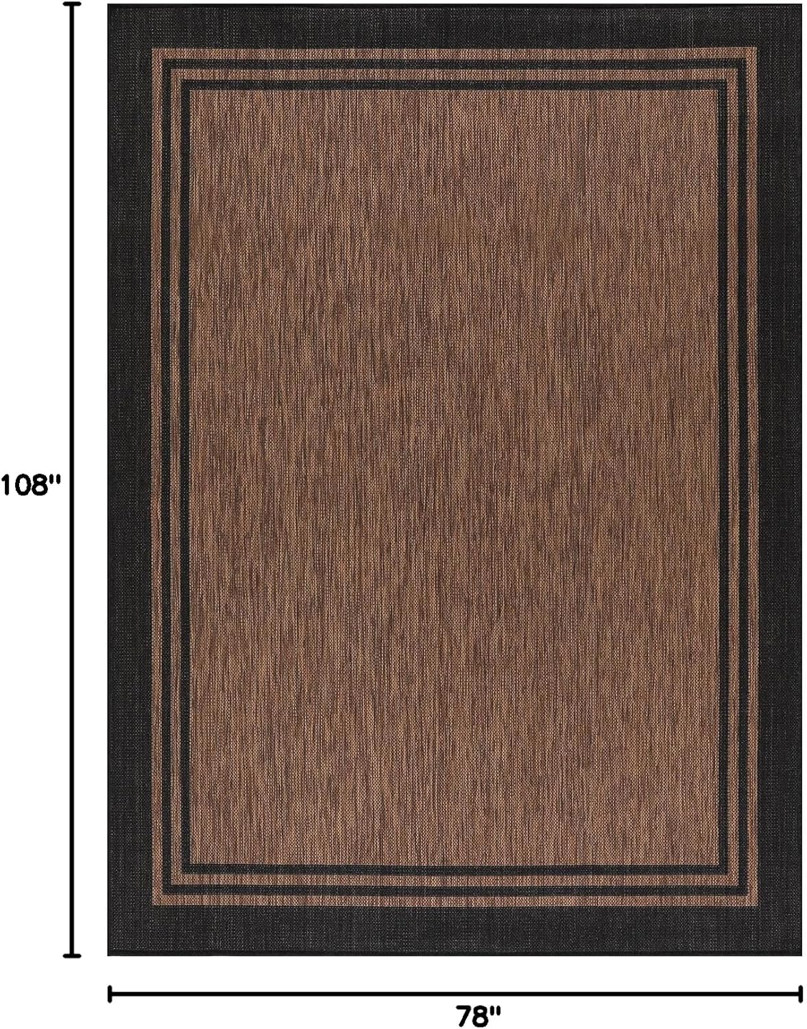 Bordered Outdoor Rug 6x9 Washable Outside Carpet for Indoor Patio Porch Waterproof Easy Cleaning