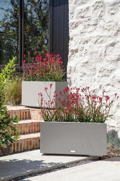 Veradek Block Series Long Box Planter - Large Rectangular Planter for Indoor or Outdoor Patio/Porch