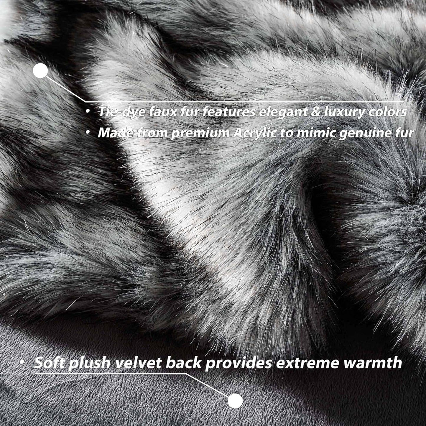 BATTILO HOME Wolf Faux Fur Blanket, Extra Large Fox Fur Throw Blankets for Couch, Bed, Super Soft