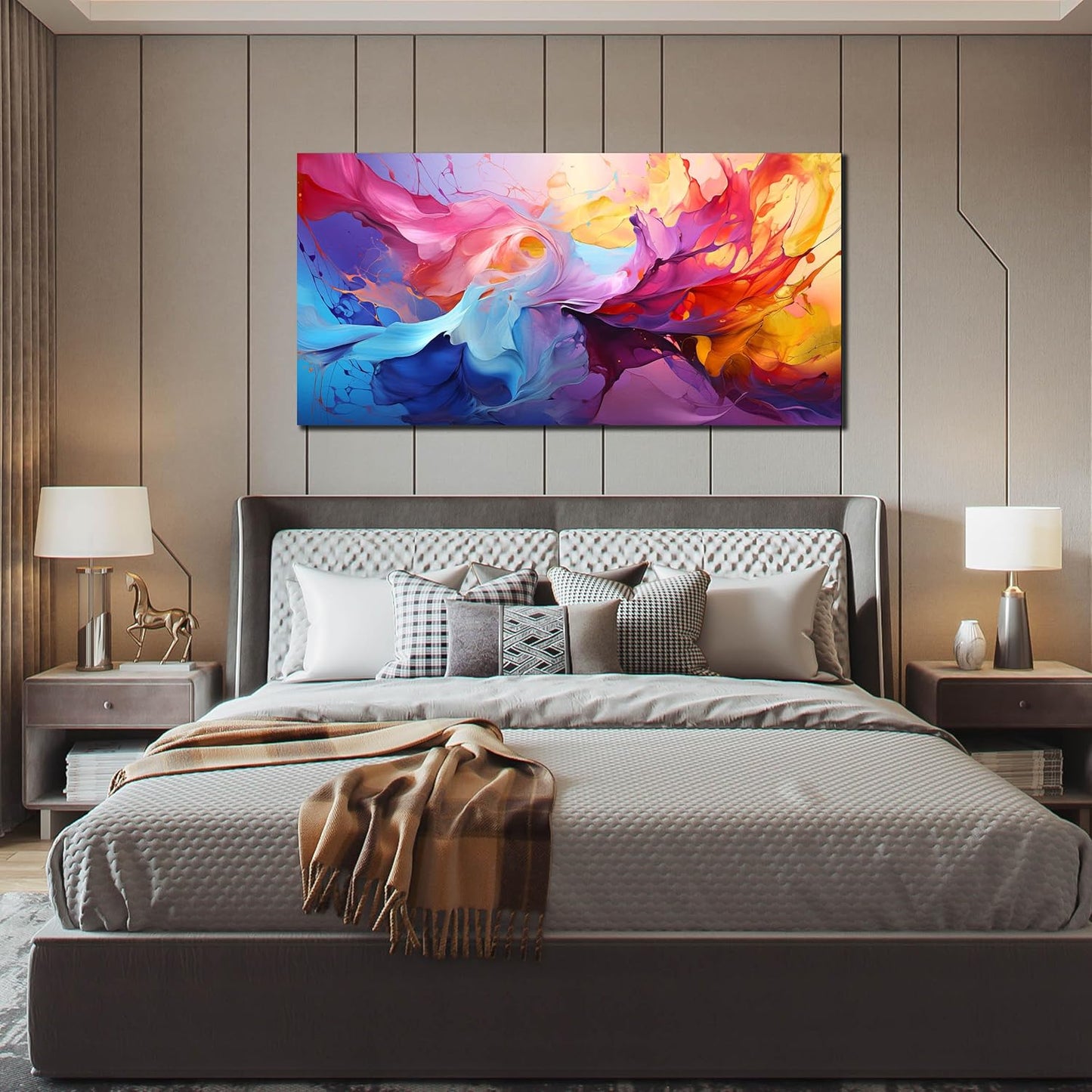 GUGIKA Abstract Wall Art for Living Room, Colorful Canvas Wall Decor for Bedroom, Picture Print