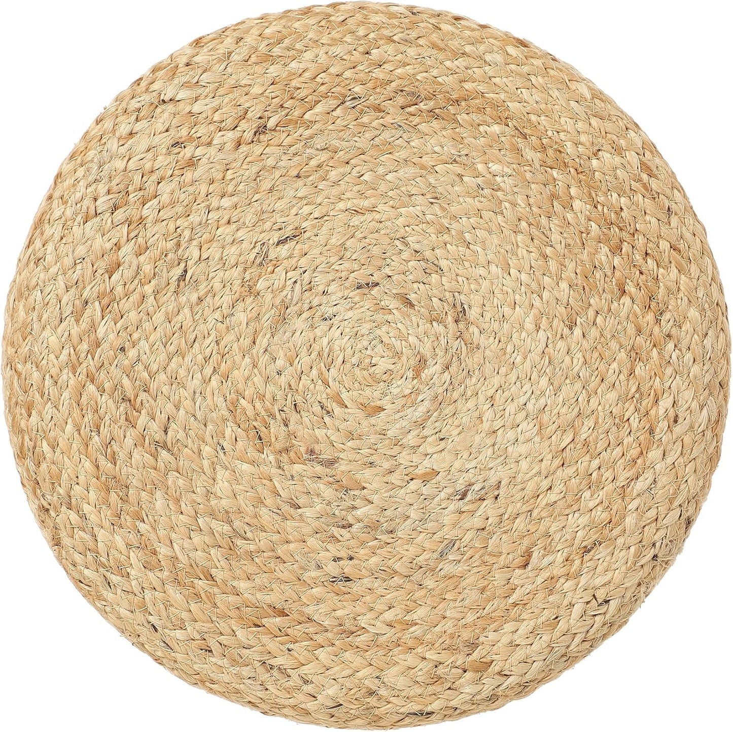 REDEARTH · Cylindrical Pouf Foot Stool Ottoman - Jute Braided Pouffe Poof Accent Sitting Footrest