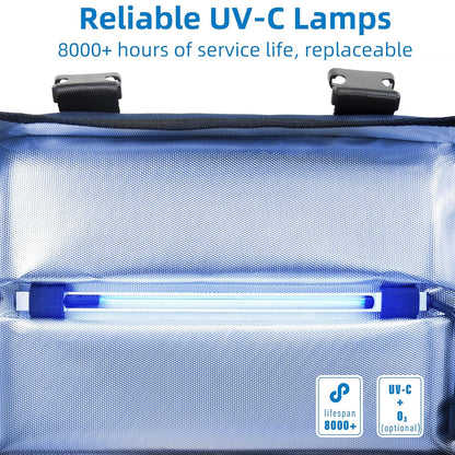 UV Sanitizer Box, 12L Ozone Portable Sanitizing and Cleaning Machine with 3-Level Timer, Foldable