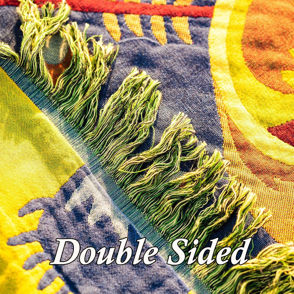 Snycler Boho Throw Blanket for Bed, 100% Organic Cotton Muslin Soft Throw-Blue Boho Floral