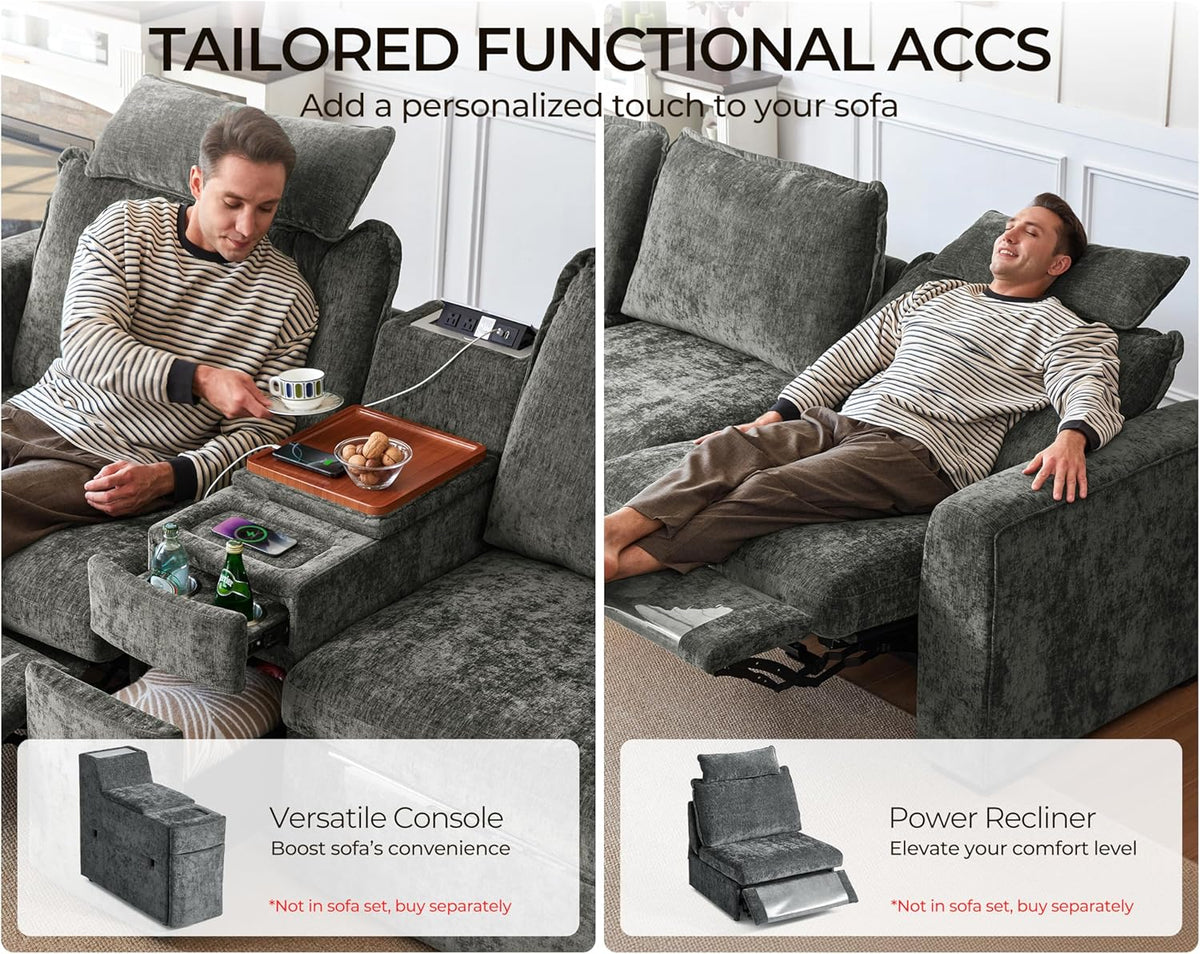 Oversized Modular Sofa Comfy Cloud Couch with Storage, Extra Deep Plush Sectional Sofa Set for