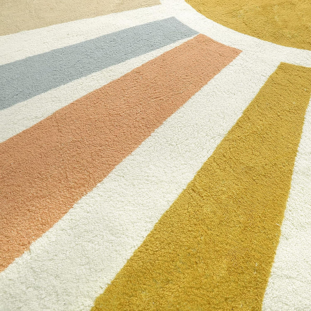 STARUIA Boho Round Rug 4 Ft Washable Area Rug for Kids Room, Colorful Sun Circle Rug for Playroom