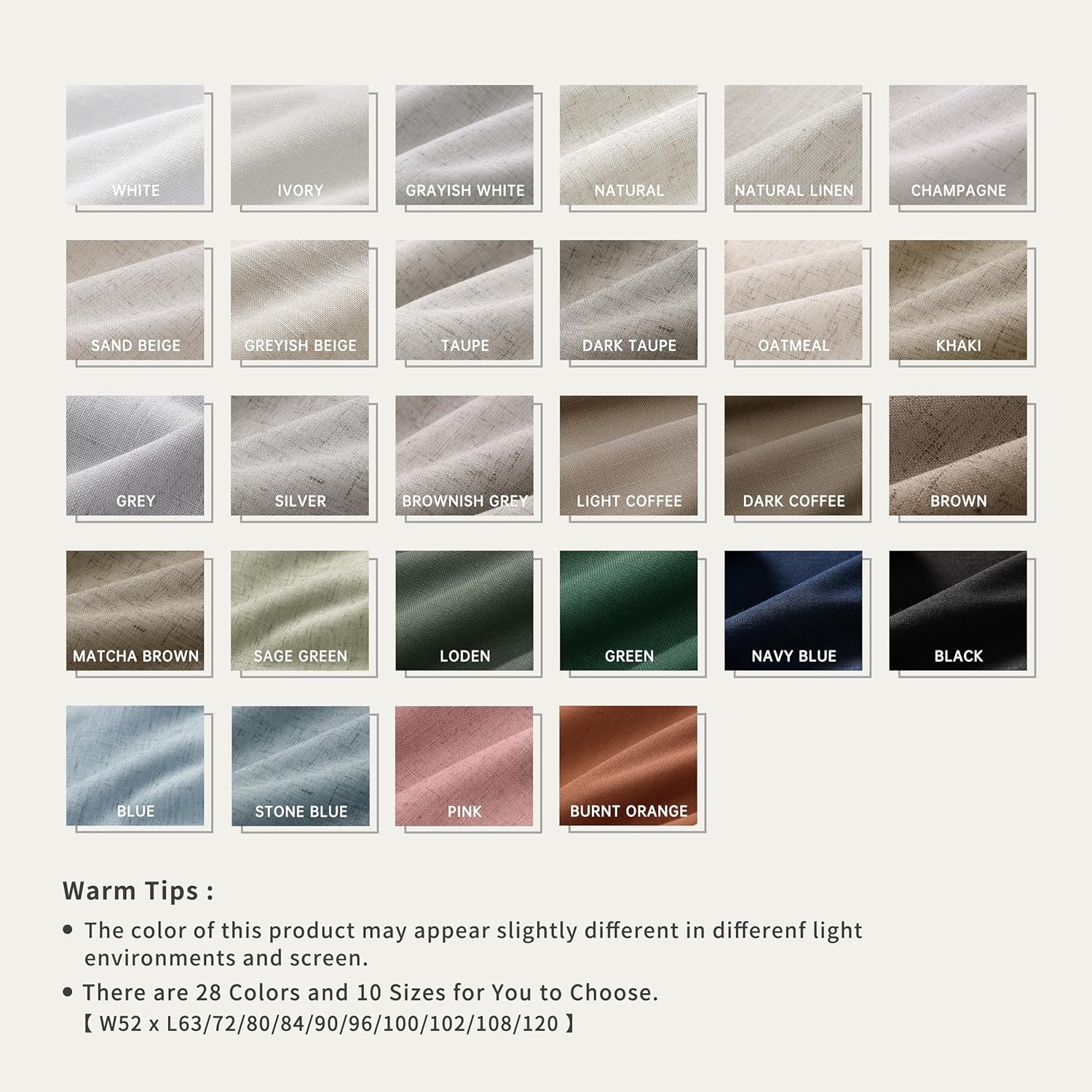 BOODII Matcha Brown Linen Blackout Curtains for Bedroom 84 Inch Length 2 Panels Set Room Darkening