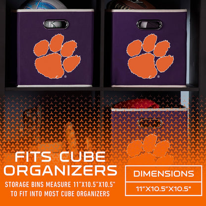 Franklin Sports NCAA Storage Bin - Cube Organizer - Clemson