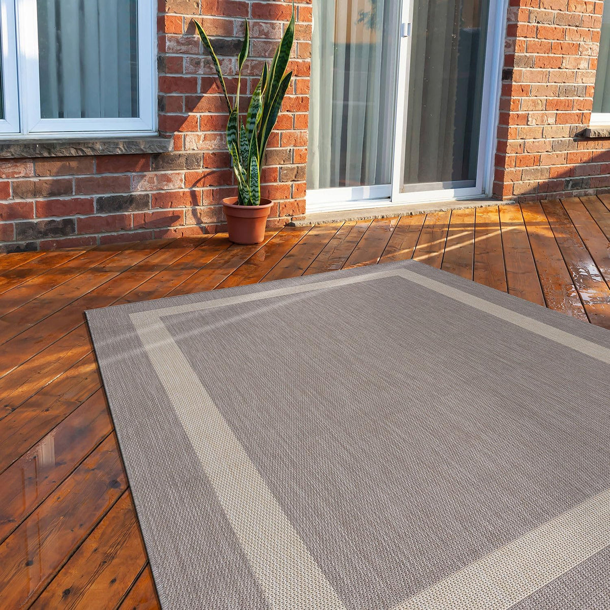 CAMILSON Outdoor Rug 6x9,Modern Outside Rugs for Patios Porches Waterproof Durable Washable