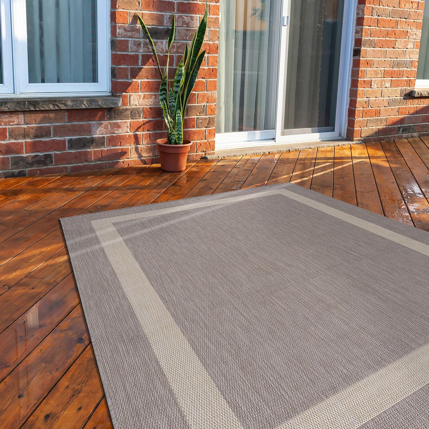 CAMILSON Outdoor Rug 6x9,Modern Outside Rugs for Patios Porches Waterproof Durable Washable