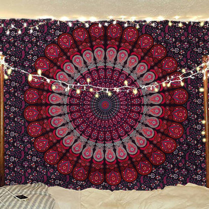Bless International Handmade Indian hippie Bohemian Psychedelic Peacock Mandala Wall hanging
