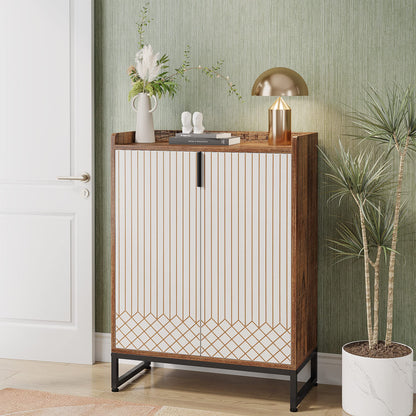 Tribesigns Modern Shoe Cabinet for Entryway, 25 Pairs Shoe Cabinet with Doors, Wood 5-Tier Shoe