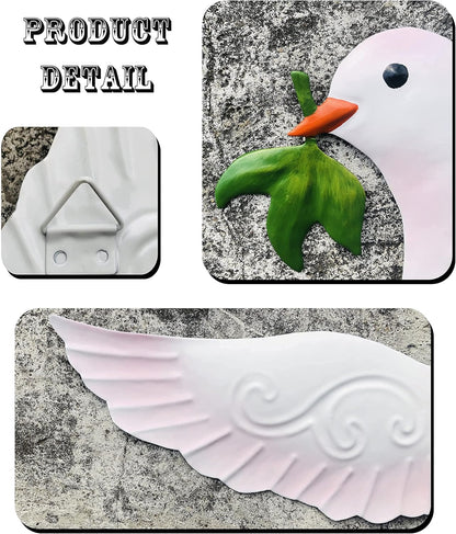 J-Fly Dove Wall Decor Metal Wall Decor Outdoor Indoor Ornament Suitable For Bathroom Living Room